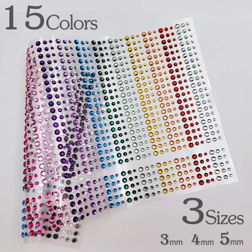 Miniatura 6 de 1450 calcomanías autoadhesivas de diamantes de imitación para maquillaje, gemas de cara y ojos, perlas blancas, calcomanías para la cara