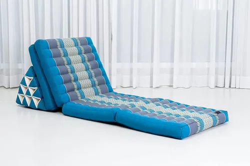 Miniatura 6 de Leewadee Cómodo colchón japonés de suelo, cama tailandesa con cojín triangular, colchón futón, tapete de masaje tailandés extra largo, 89 x 20 Sf22
