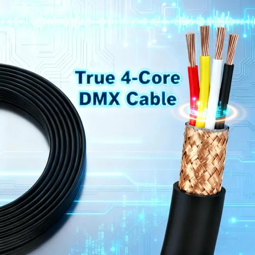 Miniatura 3 de SMALL-EYE Cable DMX de 5 pines de 3 pies, paquete de 8 – Cable de iluminación de escenario macho a hembra de 4 núcleos DMX512 (3 pies)