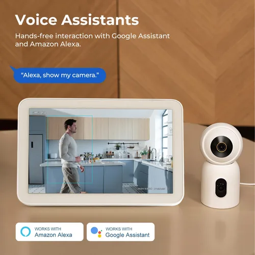Miniatura 9 de IMILAB Cámara de seguridad 3K+3K para interiores, cámara de doble lente para mascotas/perro/bebé con aplicación Xiaomi Home, cámara de habitación