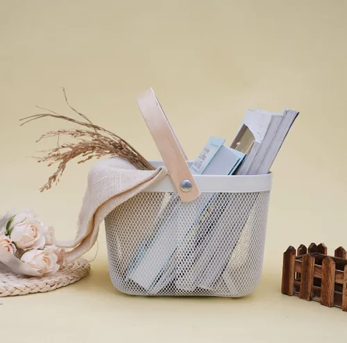 Miniatura 6 de AJIODA Cesta de acero de malla metálica, cesta organizadora de almacenamiento, cesta de cocina colgante multifuncional, cesta de frutas con mango