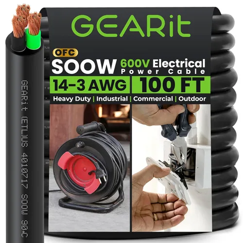 Miniatura 10 de GEARit Cable de alimentación portátil 6/3 6 AWG (100 pies - 3 conductores) SOOW 600V Cable eléctrico de calibre 6 para derivaciones de motor, luces