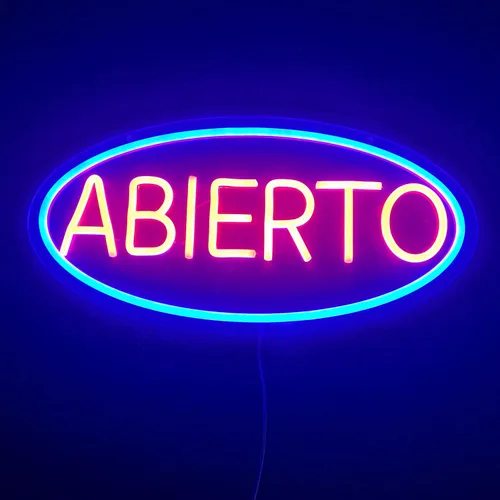 Abierto Open Neon Sign for Business, Spanish Large Open LED Light up Sign, Open Neon Lights for Bar Restaurant Coffee Salon Store Shop Wall Window