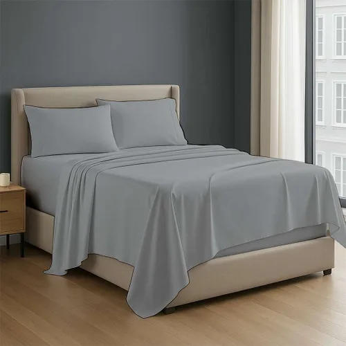 Miniatura 11 de NON Sticky cotton - Juego de sábanas de 4 piezas de algodón egipcio de alta calidad, de bolsillo profundo, ropa de cama suave y transpirable