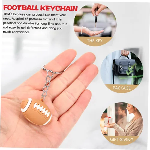 Miniatura 7 de Llavero de fútbol de juguete de coche, mini llavero de decoración de moda, regalos de fiesta de fútbol, colgante, llavero de rugby, llavero