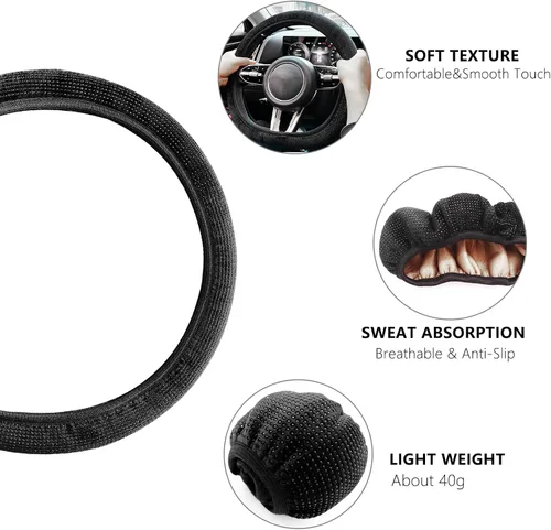 Miniatura 4 de Funda de volante para mujeres estilo bohemio, fundas universales para volante, protector, accesorios de automóvil para coche 15 pulgadas