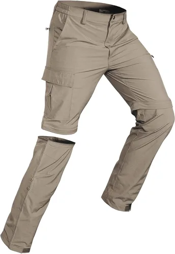 Wespornow Pantalones de senderismo convertibles para hombre, de secado rápido, ligeros, con cremallera, transpirables, para exteriores, pesca, safari