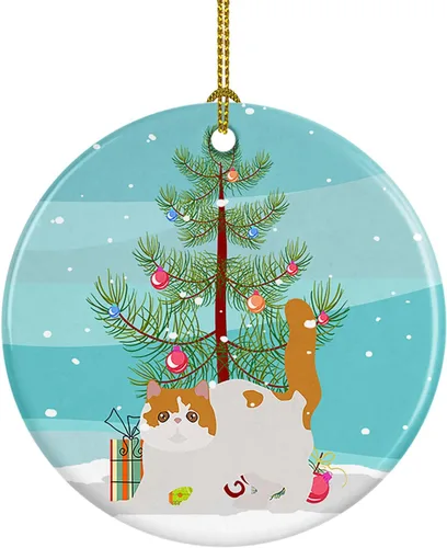 Miniatura 32 de Caroline's Treasures Adorno de cerámica con texto en inglés "Merry Christmas" para colgar en el árbol de Navidad, decoración para el hogar, Navidad