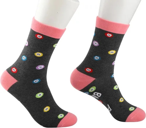 Miniatura 2 de G2TUP 2 pares de calcetines de bingo para amantes del bingo, calcetines novedosos con texto en inglés «Please be Quiet I'm Playing Bingo», regalos