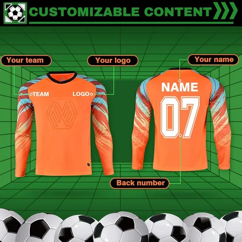 Miniatura 4 de LAIFU Camisetas de portero de fútbol personalizadas para jóvenes y adultos, con nombre y logotipo de número