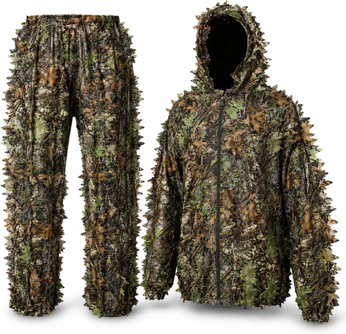 Traje Ghillie, traje de camuflaje frondoso 3D, ropa de camuflaje de caza, ropa de bosque para caza, Airsoft, fotografía de vida silvestre