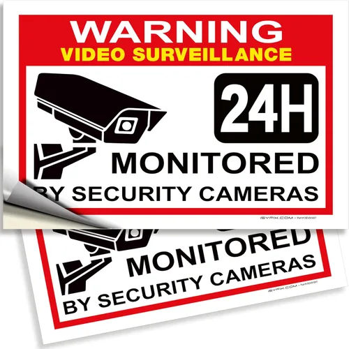 Miniatura 19 de iSYFIX Señal de advertencia de videovigilancia – 1 paquete de 1 paquete reflectante plateado de 7 x 6 pulgadas – 100% libre de óxido de aluminio