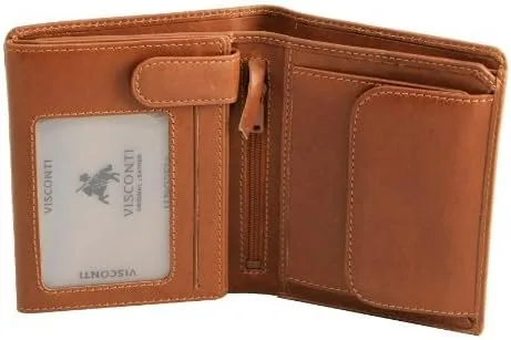 Miniatura 6 de Visconti VCN-16 Tri Fold - Billetera grande con tarjetero para identificación o pasaporte, color marrón italiano