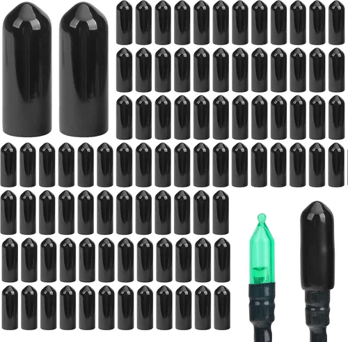 codree 150 tapas sin brillo para cadena de luces, tapa de luz de cadena para ocultar las luces adicionales, cubiertas de tapa de luz negra opaca de