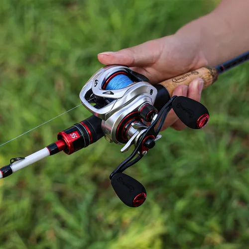 Miniatura 9 de Sougayilang Carrete de baitcasting – Marco de grafito ligero – 9 + 1 rodamientos de bolas anti-reversa, carrete de pesca de alta velocidad 8.0:1
