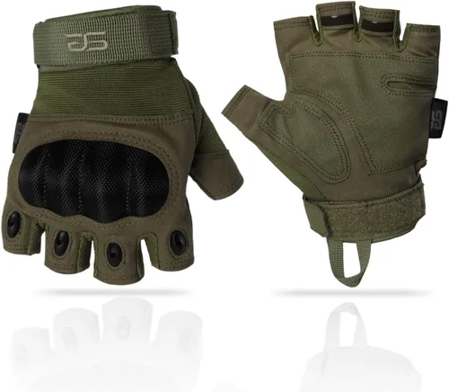 Miniatura 12 de Glove Station - Guantes tácticos de nudillos sin dedos para hombre - Guantes de motocicleta para tiro táctico, Airsoft, caza, trabajo policial