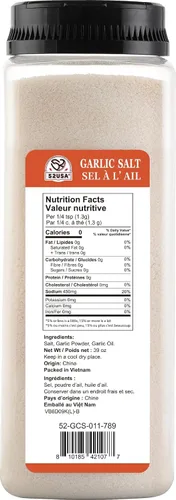 Miniatura 2 de 52USA Sal de ajo 39 onzas (2.4 lbs), sal de ajo a granel, sal molida fina, sin MSG añadido, sin OMG, kosher, sin gluten, sal sabrosa para sopas