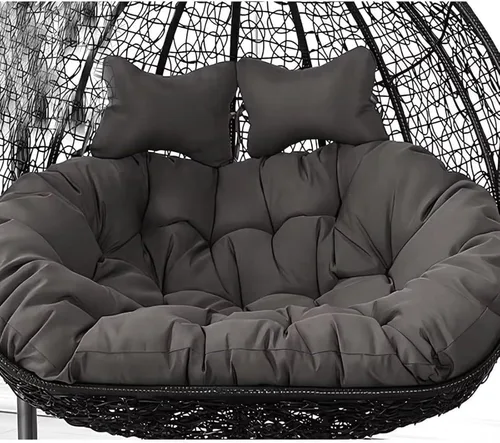 Miniatura 14 de Cojín de repuesto para silla Columpio de 2 plazas, Lavable, Grueso, Grande, de Mimbre, impermeable y resistente al sol, para balcón y patio