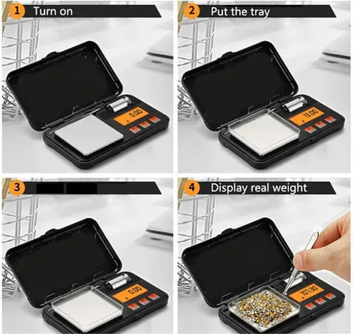 Miniatura 3 de Digital Kitchen Scale, Pocket Scale 0.001g Precision Digital Electronic Jewelry Balance Mini Scales Portable Weighing(200g-0.01)
