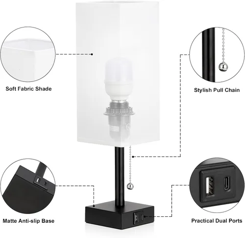 Miniatura 4 de aooshine - Juego de 2 lámparas de mesita de noche - Lámparas pequeñas de dormitorio blancas con 3 temperaturas de color (3000K/5000K/4000K), lámpara