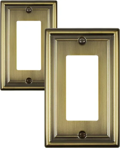 Miniatura 38 de Paquete de 2 placas decorativas de pared, placa de cubierta de toma de corriente eléctrica de níquel satinado para receptáculo, interruptor