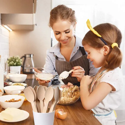 Miniatura 3 de BANBU Utensilios de bambú desechables, 100 cucharas de bambú para comer, 100% biodegradables, compostables, renovables, cubiertos naturales