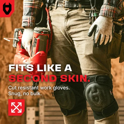 Miniatura 6 de NoCry Guantes de trabajo resistentes a cortes profesionales para hombres y mujeres con agarre firme y palmas impermeables — Puntas táctiles y pulgar