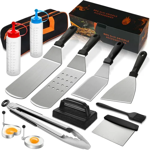 Juego de 14 piezas de accesorios para parrilla, juego de accesorios para parrilla de parte superior plana para Blackstone y Camp Chef, juego de