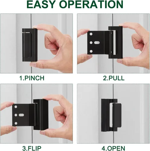Miniatura 5 de uxcell Paquete de 2 cerraduras de seguridad para puerta para el hogar, cerradura de refuerzo de puerta de 3 pulgadas, soporta 800 libras, puertas