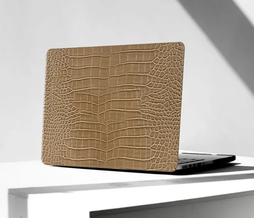 Miniatura 10 de Compatible con Funda para MacBook Air de 13 Pulgadas con Diseño de Cocodrilo 2021 2020 2019 2018 M1 A2337 A2179 A1932, Texturizada Elegante Lujosa