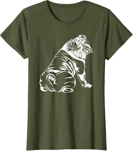 Miniatura 96 de Gracioso Bulldog Inglés playera perro Hund playera regalo, Azul (Heather blue)