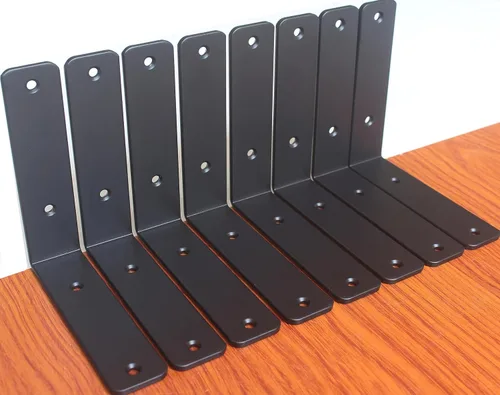 Miniatura 44 de Paquete de 12 soportes de estante en L de 8 pulgadas de largo x 6 pulgadas de alto x 1.5 pulgadas de ancho, 5 mm de grosor, soporte de estante en L