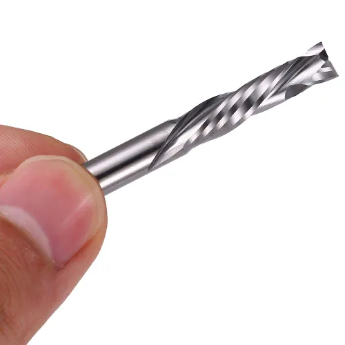 Miniatura 3 de 6X25mm de corte arriba y abajo, cortadores de herramientas de carburo en espiral de dos flautas para fresadoras CNC, brocas de extremo de madera