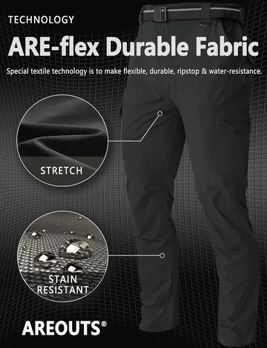 Miniatura 56 de Pantalones de senderismo para hombre, ligeros, resistentes al agua, de secado rápido, pesca, viajes, campamento, al aire libre, transpirables