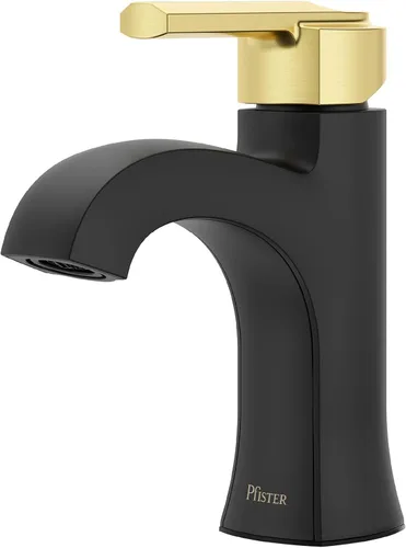 Miniatura 16 de Grifo de lavabo de baño Pfister Vaneri, 8 pulgadas de separación, 2 manijas, 3 orificios, certificado NSF, acabado negro mate, LF049VRIBB