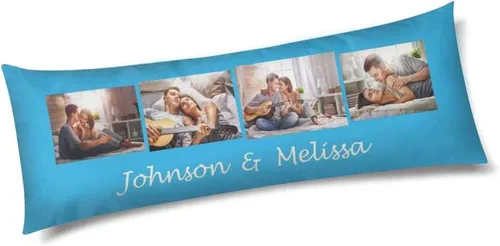Miniatura 20 de InterestPrint Funda de almohada corporal personalizada de 21 x 60 pulgadas, con nombre de imagen, imagen, texto, funda de almohada corporal para N.º