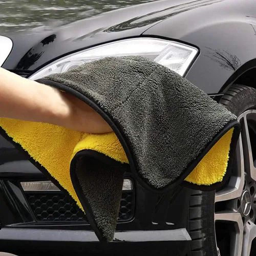 Miniatura 6 de Paños de limpieza, cuidado del automóvil, paño de secado de limpieza, pulido de cera, toalla de lavado de muebles de cocina, amarillo + gris