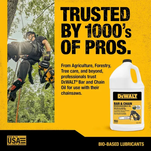 Miniatura 10 de DEWALT – Aceite biodegradable para barra y cadena – Verde, ecológico, no tóxico, lubricante profesional para motosierra – Aceite ultralimpio