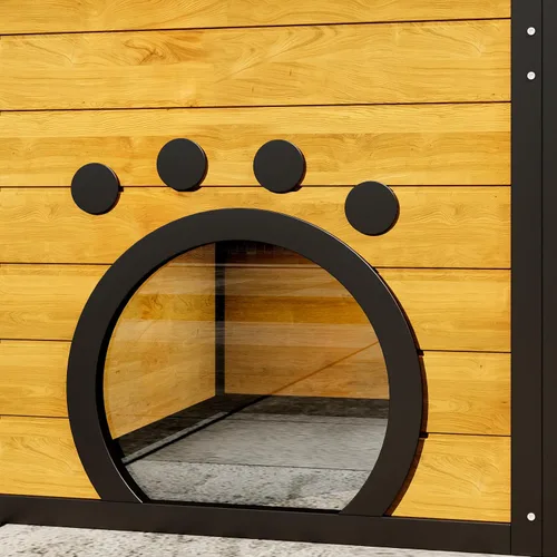 Miniatura 8 de Merax Catio - Caja grande para gatos de 4 niveles para exteriores, casa para gatos resistente a la intemperie fijada a la ventana para múltiples