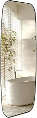 Miniatura 68 de ANDY STAR - Espejos ovalados negros para baño, espejo grande de 24x36 pulgadas con marco de metal negro mate oblongo para pared, espejo moderno