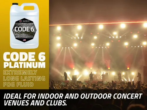 Miniatura 3 de Code 6 Platinum - Líquido de niebla prémium - Líquido de niebla a base de agua de alta densidad y larga duración para máquinas de 400 a 2000 vatios.