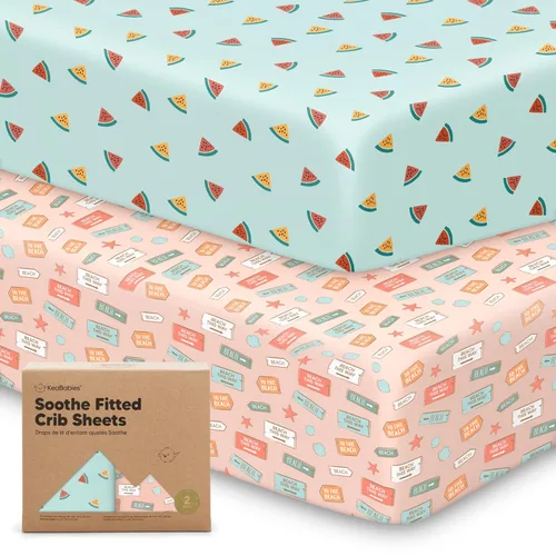 Miniatura 38 de KeaBabies - Juego de 2 sábanas orgánicas, unisex, suaves, 52 x 28 pulgadas, diseño neutro, de algodón jersey transpirable, con estampados adorables