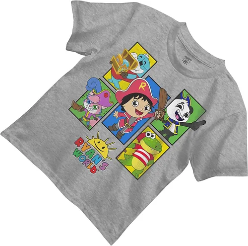 Miniatura 4 de Ryan's World Camiseta para niños - Ryan Toys Review - Camiseta oficial (gris jaspeado, talla S-4), Gris jaspeado