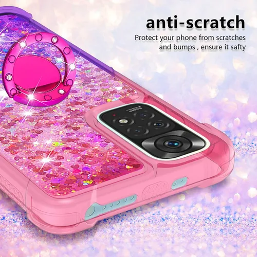 Miniatura 4 de Funda para teléfono Xiaomi Redmi Note 11S, funda para Redmi Note 11 4G, brillante efecto arena movediza TPU parachoques con cuatro esquinas cubierta