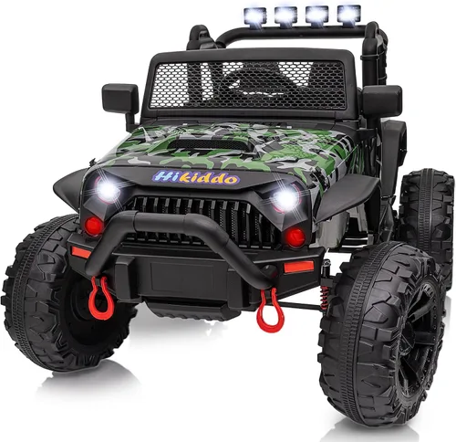 Miniatura 11 de Hikiddo - Camioneta eléctrica de paseo de 2 plazas, vehículo de juguete de 24 V 4x4 para niños de 4 a 8 años con control remoto, neumáticos EVA