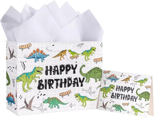 Miniatura 12 de Loveinside Bolsa de regalo de cumpleaños negra con papel de seda para cumpleaños, baby shower, fiesta y más, 13 x 5 x 10 pulgadas, 1 unidad