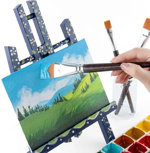 Miniatura 5 de Transon juego de pinceles planos de 3 piezas para pintura acrílica, acuarela, gouache, al óleo y corporal