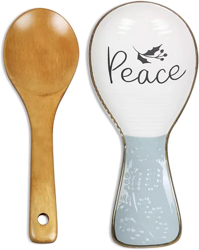 Miniatura 7 de Young's Inc Soporte de cuchara de gnomo de cerámica para estufa y encimera de cocina, duradero y fácil de limpiar, puede contener cucharones