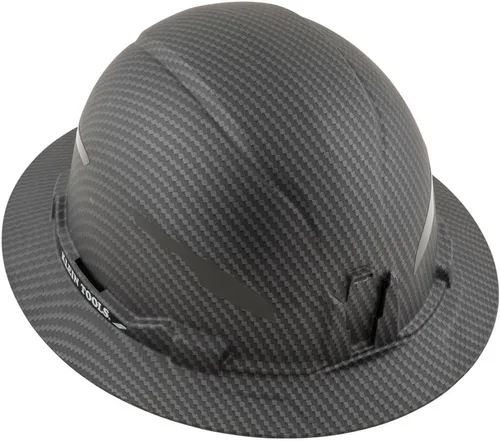 Miniatura 8 de Casco duro Klein Tools, con borde completo no ventilado, patrón KARBN premium, Clase E, probado hasta 20kV, banda acolchada que absorbe el sudor