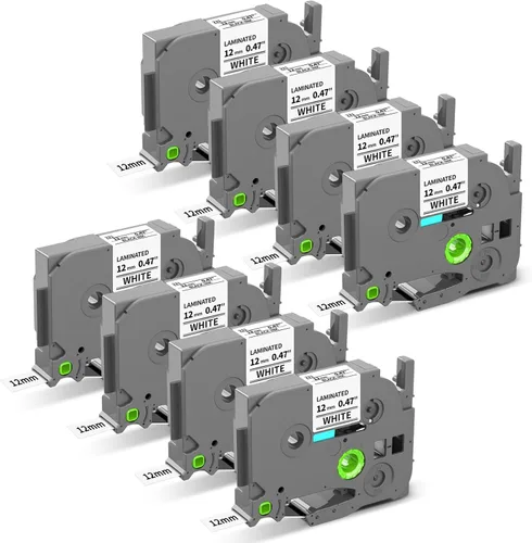 Miniatura 7 de Paquete de 6 cintas para etiquetar de 0.472 in, 0.47 pulgadas, repuesto para cinta de etiquetas Brother P Touch TZe131 TZ-131, compatible